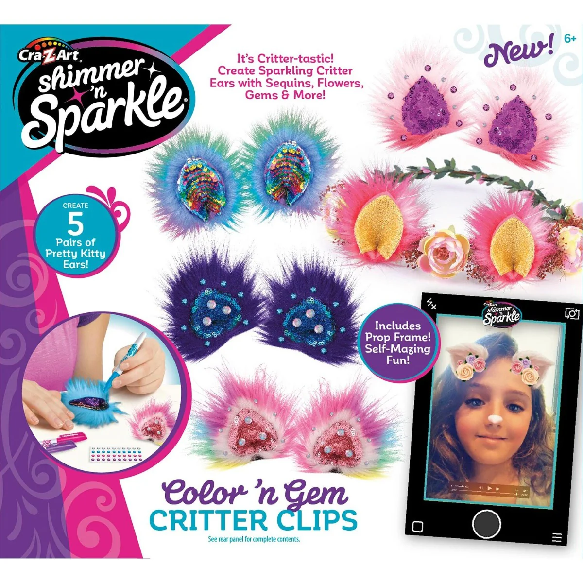 Cra Z Art Shimmer N Sparkle Color N Gem Critter Clips - Image 2