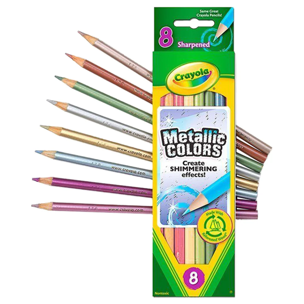 Crayola 8 Metallic Colored Pencils 68-3708 - Image 2