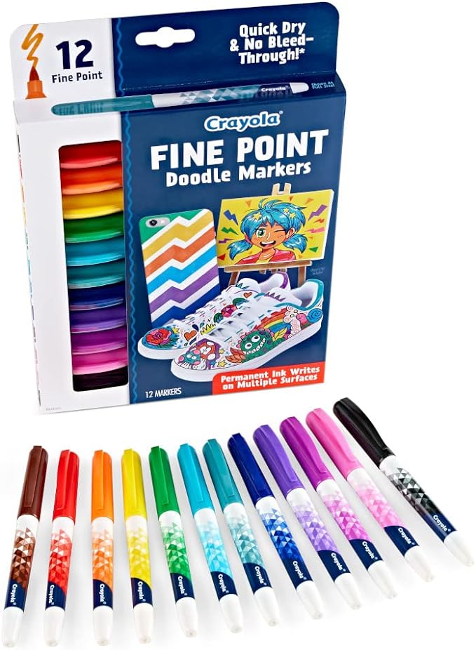 Crayola Doodle & Draw Fine Point Doodle Markers 12ct CY58-8312 - Image 2