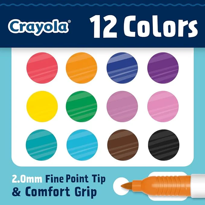 Crayola Doodle & Draw Fine Point Doodle Markers 12ct CY58-8312 - Image 6