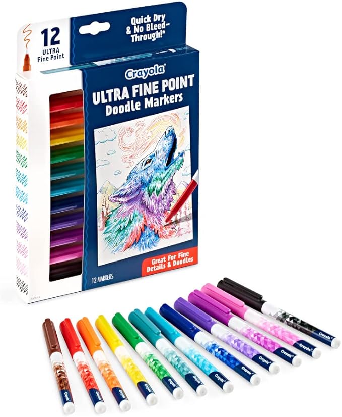 Crayola Doodle & Draw Ultra Fine Point Doodle Marker 12ct CY58-8313 - Image 7