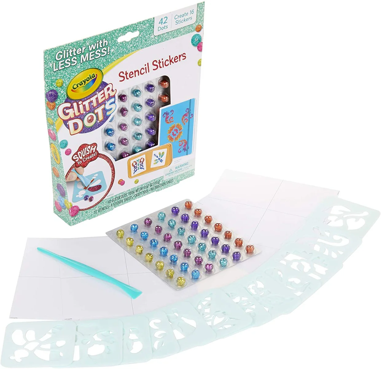 Crayola Glitter Dots Stencil Stickers 04-0628 - Image 4
