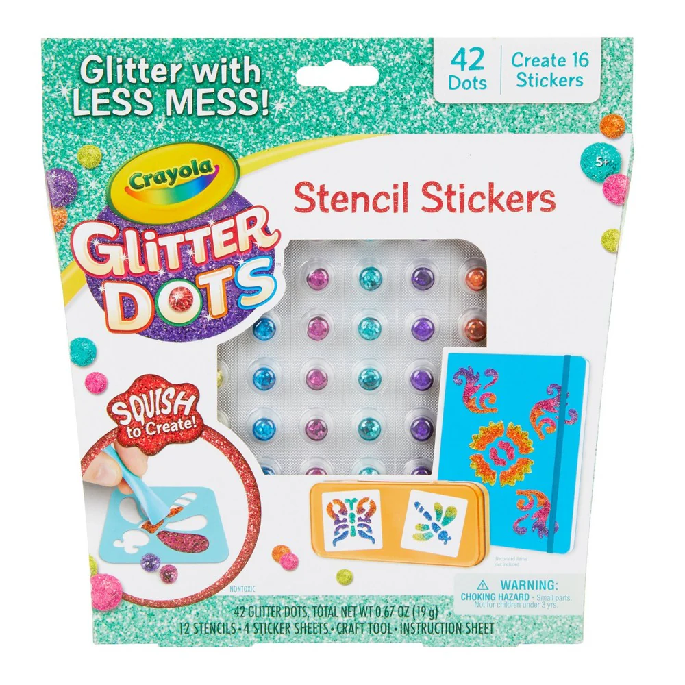 Crayola Glitter Dots Stencil Stickers 04-0628 - Image 7