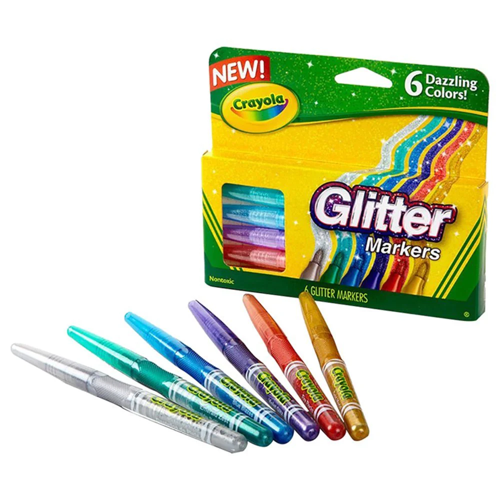 Crayola Glitter Markers Dazzling Colors 6ct CY58-8629 - Image 2
