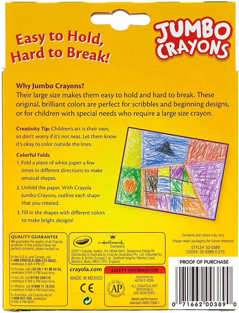 Crayola Jumbo Crayons-8 Pkg 52-0389 - Image 3