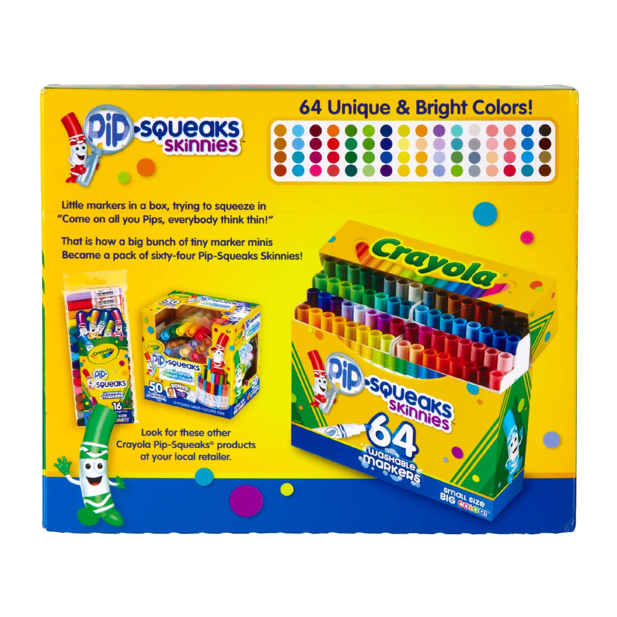 Crayola Pip-Squeaks Skinnies Washable Markers 64pcs 58-8764 - Image 3