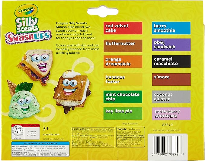 Crayola Silly Scents Smash Ups Wedge Tip Scented Markers 12pk CY58-8279 - Image 2
