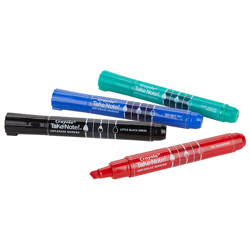 Crayola Take Note 4ct Whiteboard Markers Chisel Tip CY58-6543 - Image 2