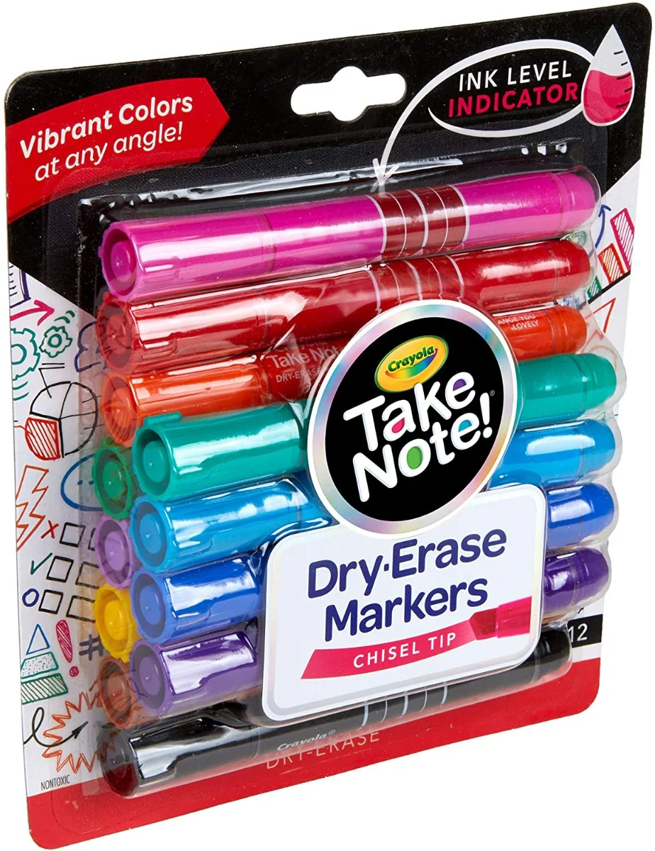 Crayola Take Note Chise Tip Whiteboard Markers 12 Pack CY58-6545