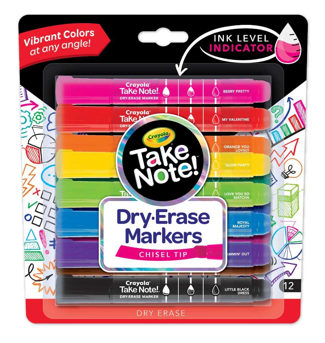 Crayola Take Note Chise Tip Whiteboard Markers 12 Pack CY58-6545 - Image 6