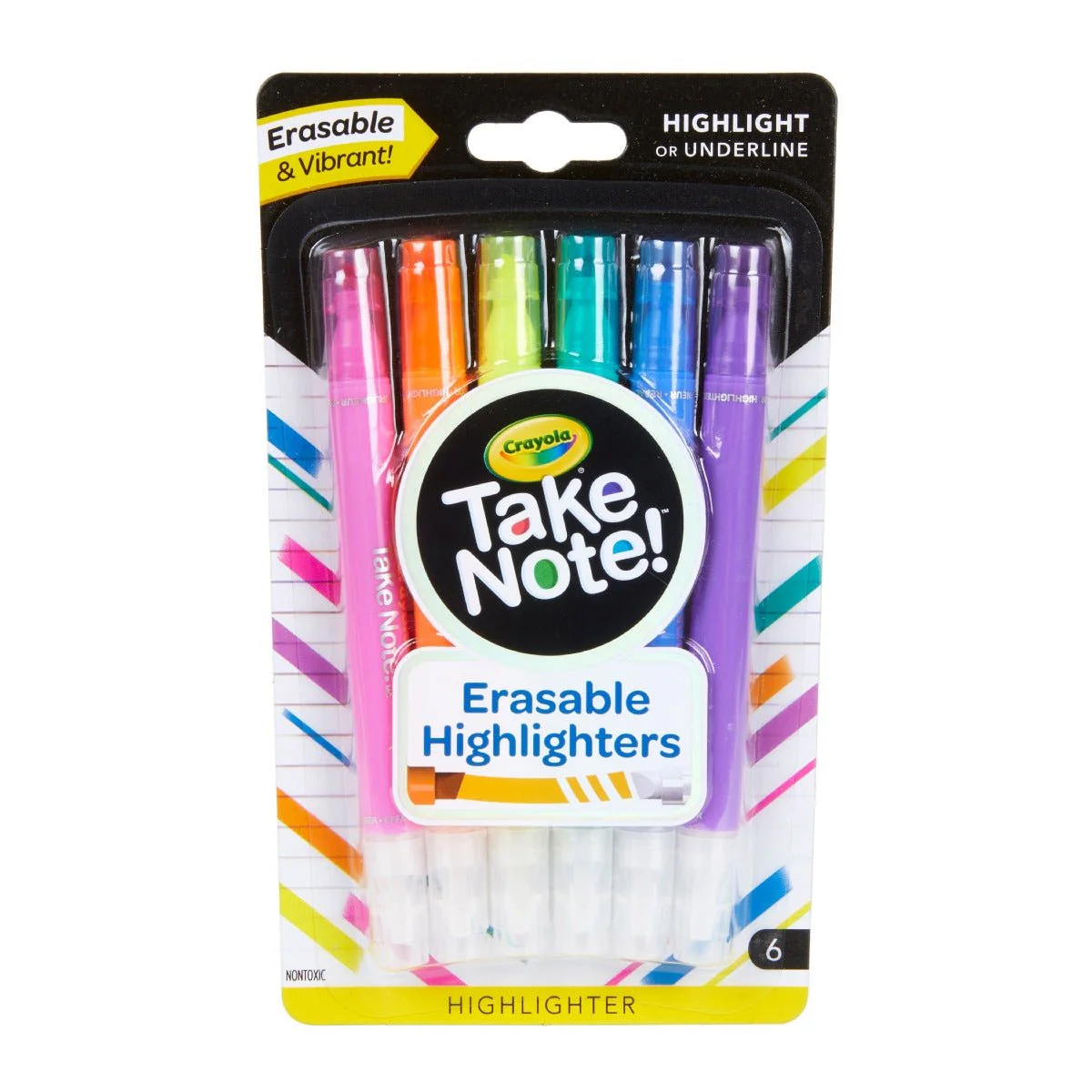 Crayola Take Note! Erasable Highlighters 6 Pack CY58-6504