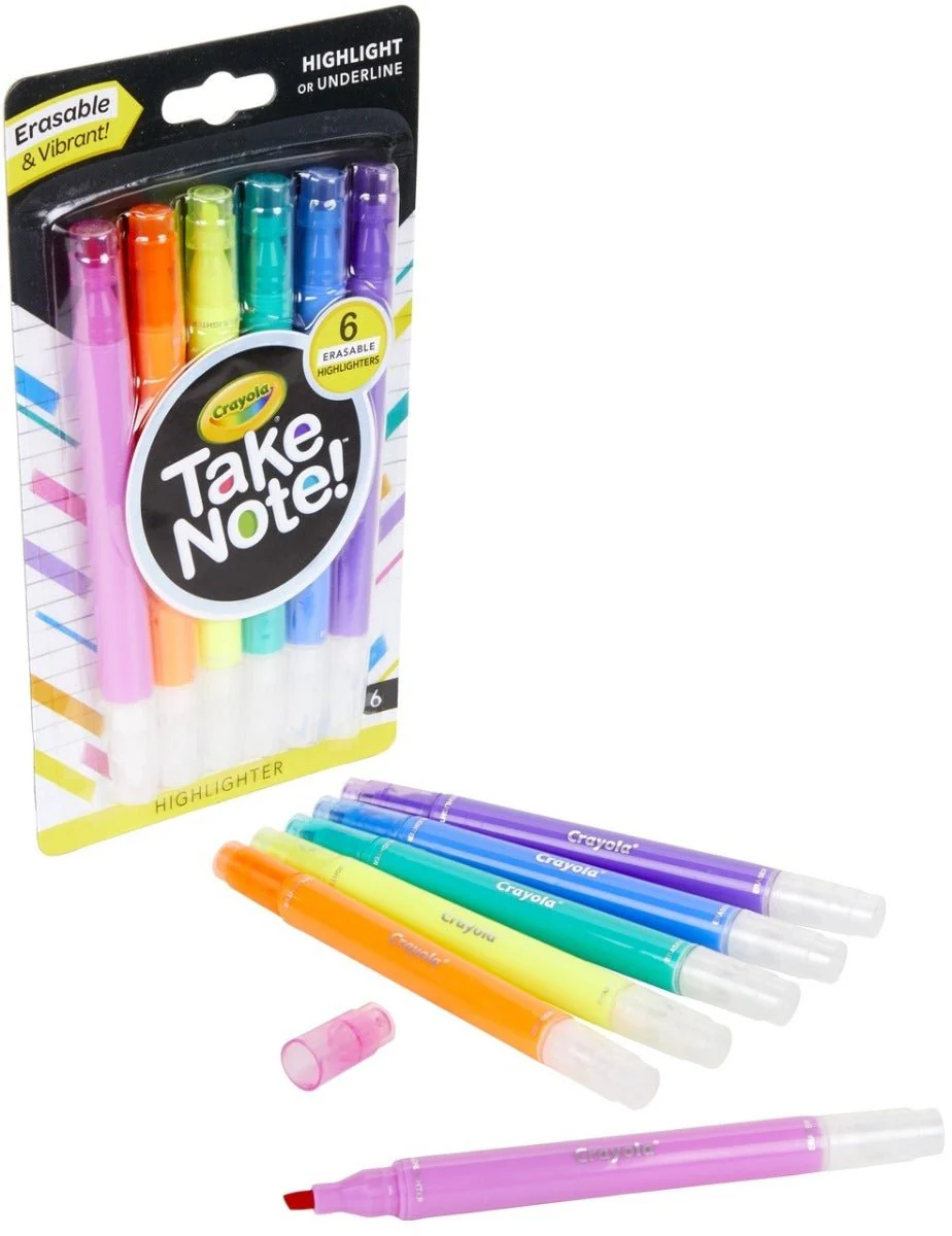 Crayola Take Note! Erasable Highlighters 6 Pack CY58-6504 - Image 2