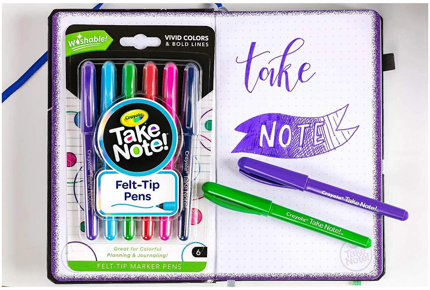 Crayola Take Note Felt-Tip Pens 6 Pack CY58-6532 - Image 5