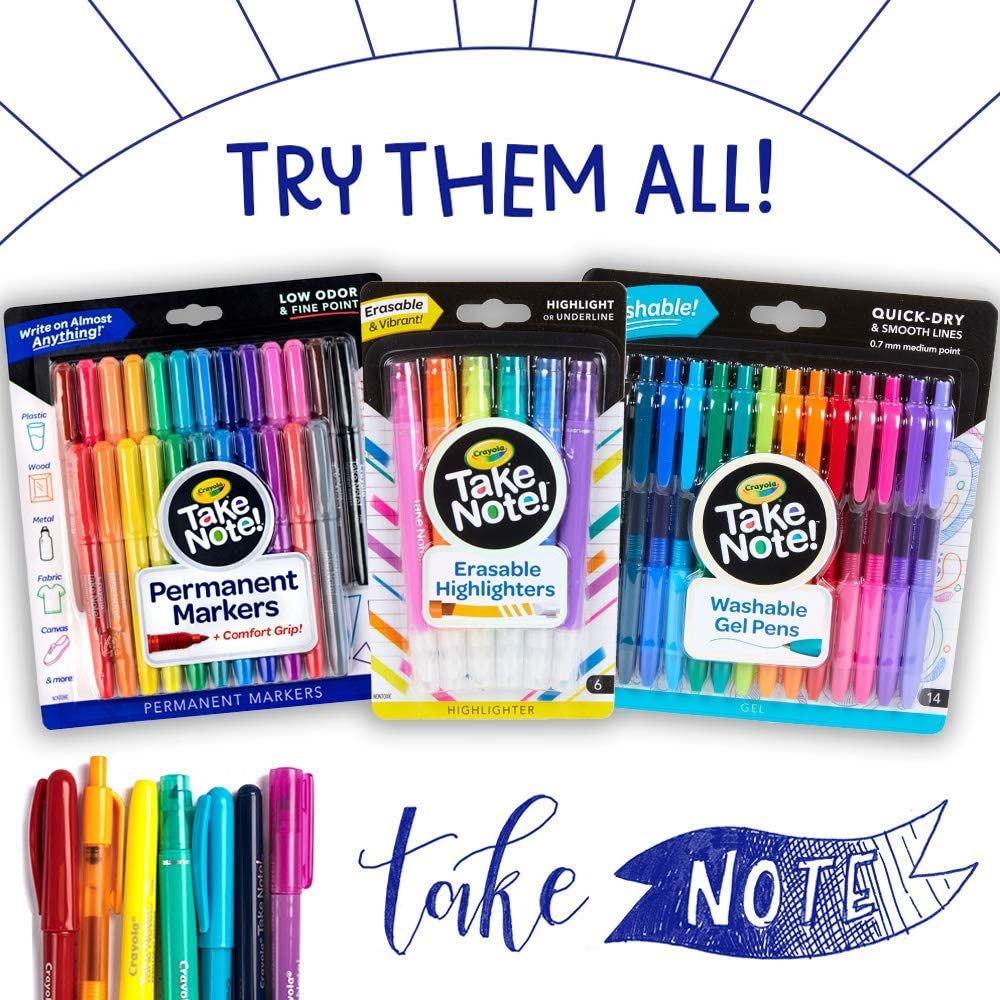 Crayola Take Note Felt-Tip Pens 6 Pack CY58-6532 - Image 9