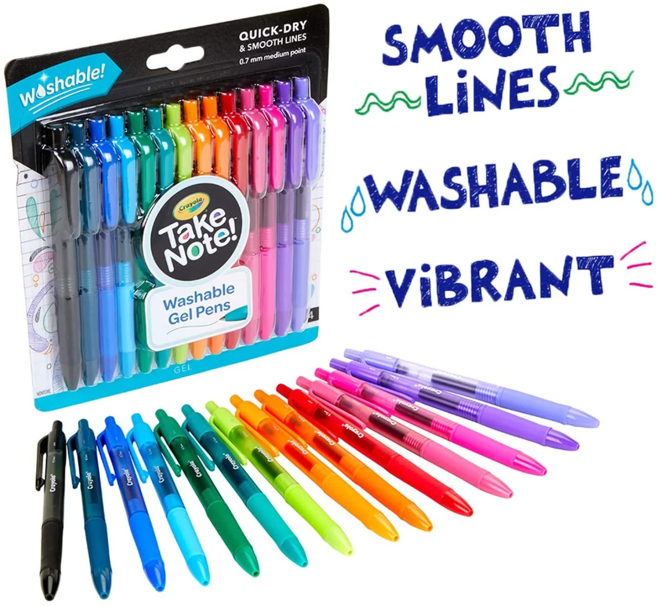 Crayola Take Note Washable Gel Pens 14pk CY58-6414 - Image 3