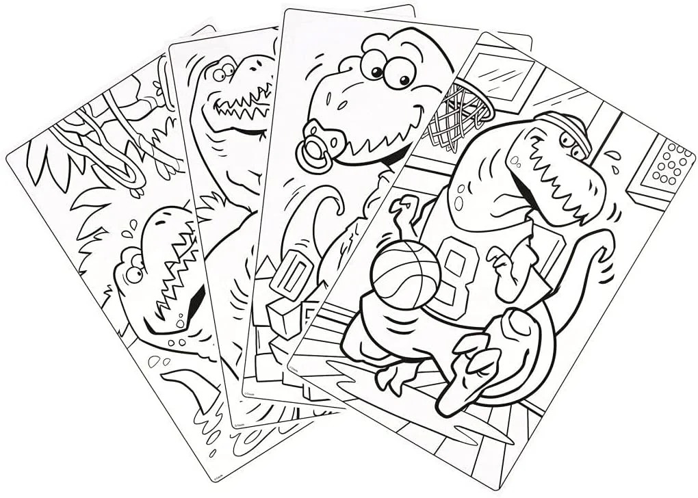 Crayola The Trouble With T-Rex 18 Giant Coloring Pages 04-0992 - Image 3