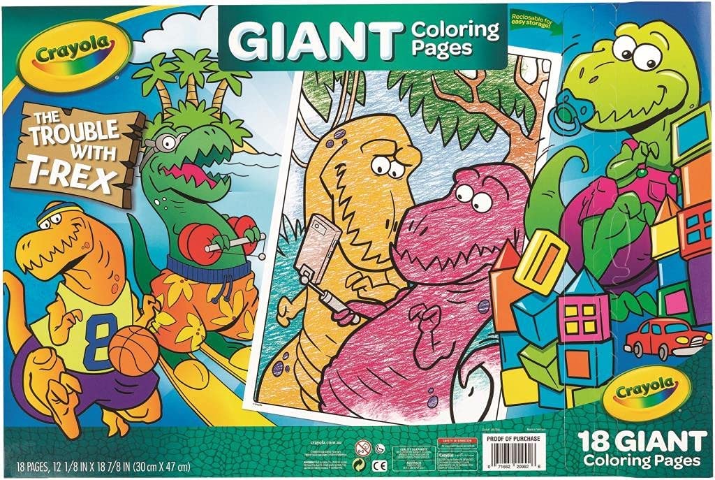 Crayola The Trouble With T-Rex 18 Giant Coloring Pages 04-0992 - Image 5