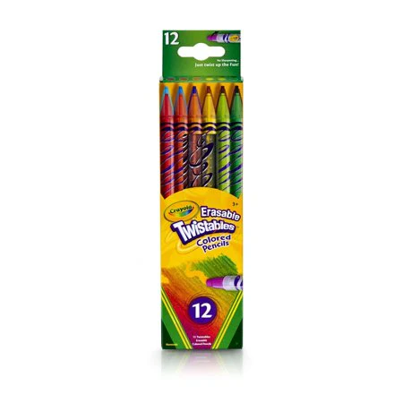 Crayola Twistable Colored Pencil Clear Barrel 12 Pack CY68-7508