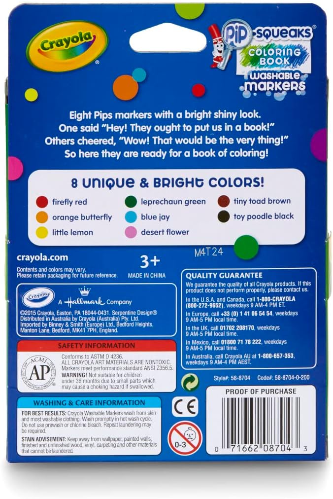 Crayola Washable Coloring Book Pip-Squeaks Markers 8ct CY58-8704 - Image 5