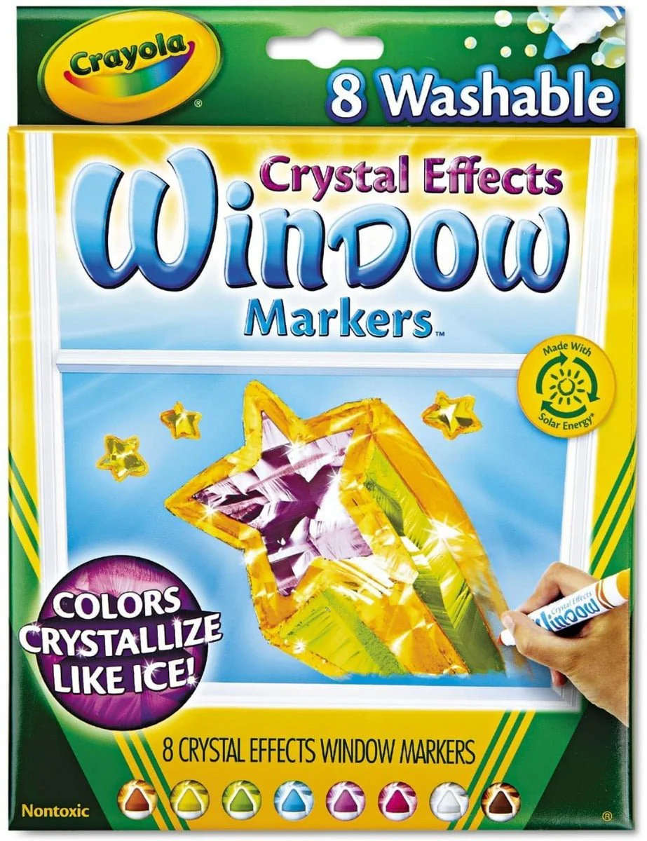 Crayola Washable Crystal Effects Window Markers 8ct 58-8174