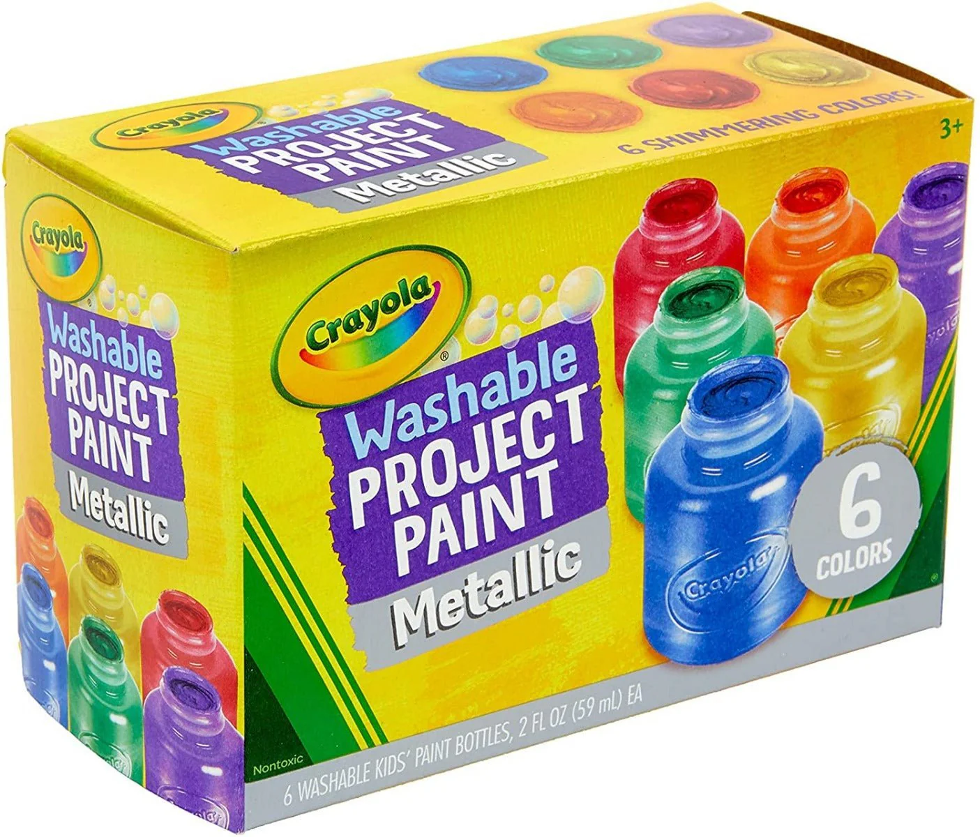 Crayola Washable Kids Paint Metallic 2oz 6ct 54-5000 - Image 2