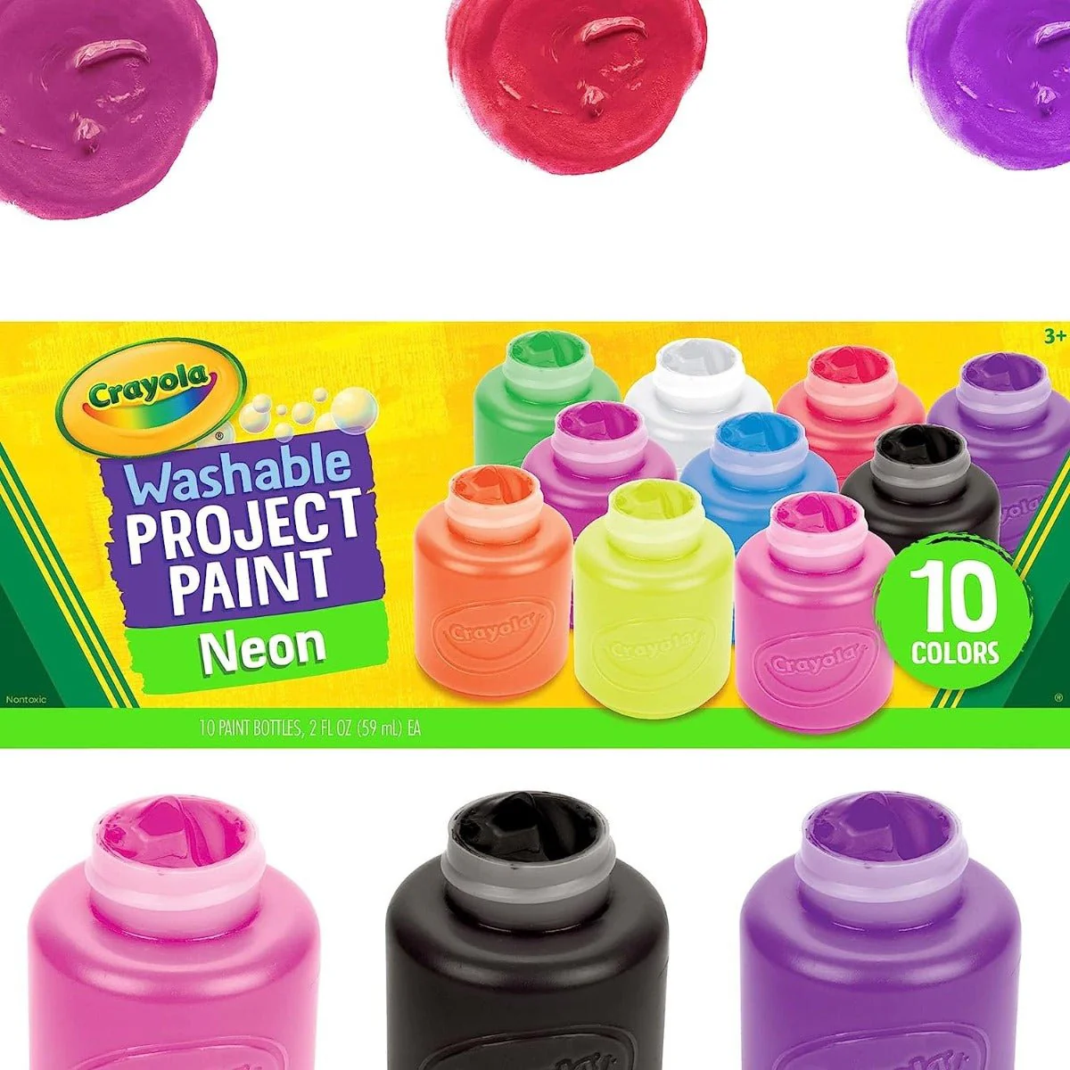 Crayola Washable Neon Paint Set 54-2390 - Image 2