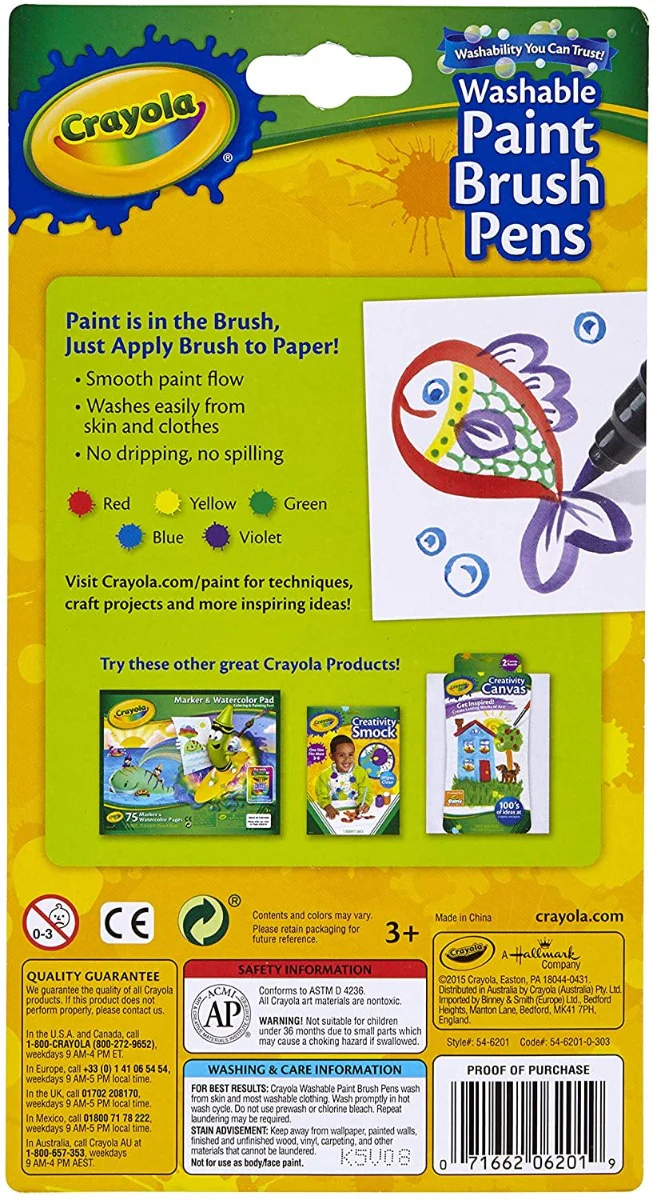 Crayola Washable Paint Brush Pens 5pc CY54-6201 - Image 2