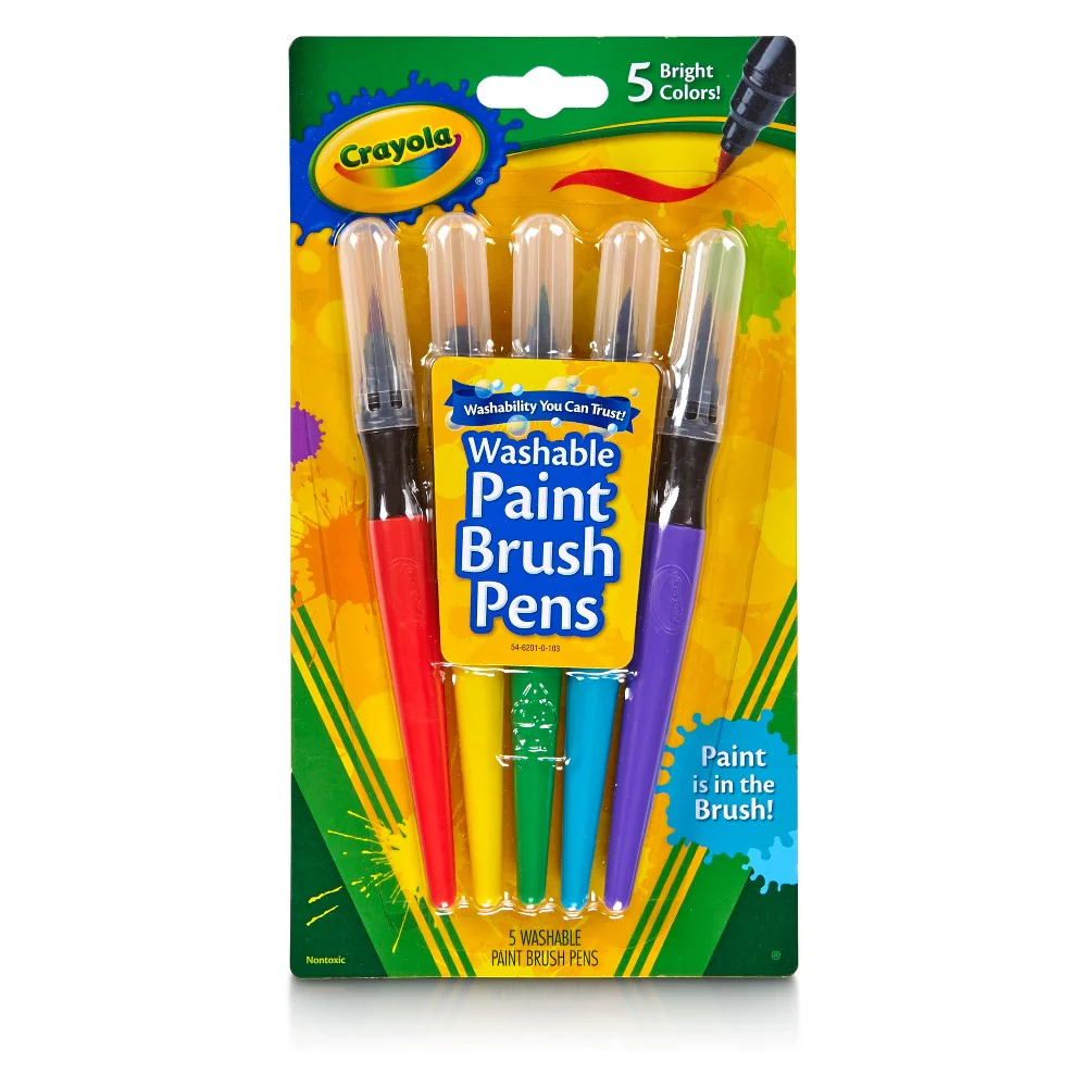 Crayola Washable Paint Brush Pens 5pc CY54-6201 - Image 3
