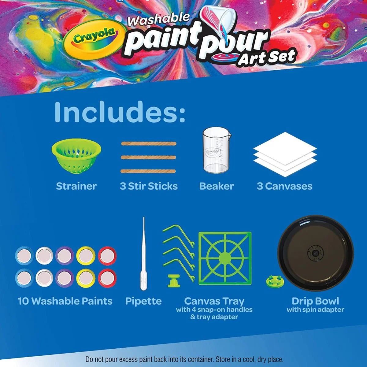 Crayola Washable Paint Pour Art Set 04-1041 - Image 3