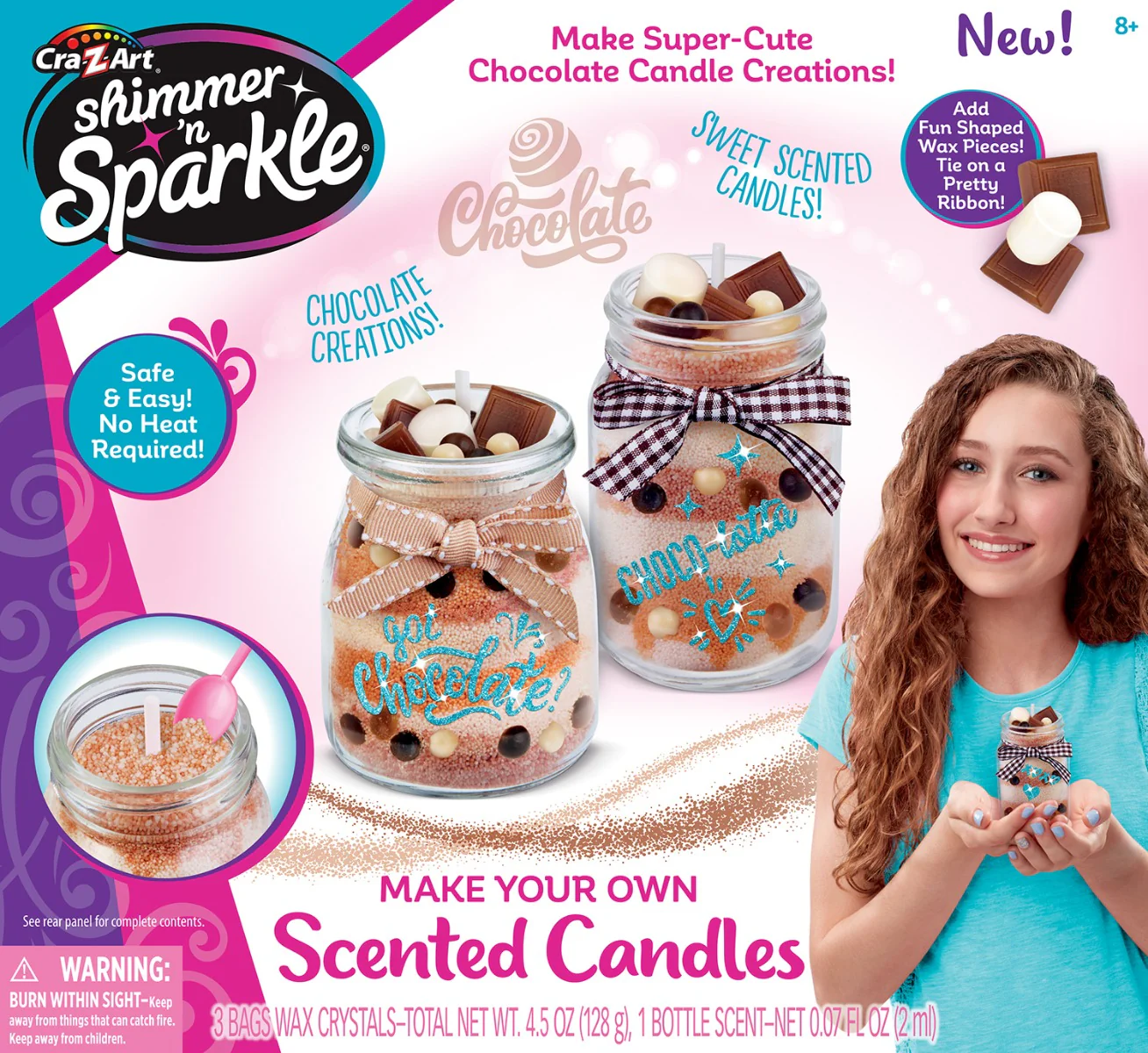 CraZArt Shimmer n Sparkle Scented Candles Chocolate 17969