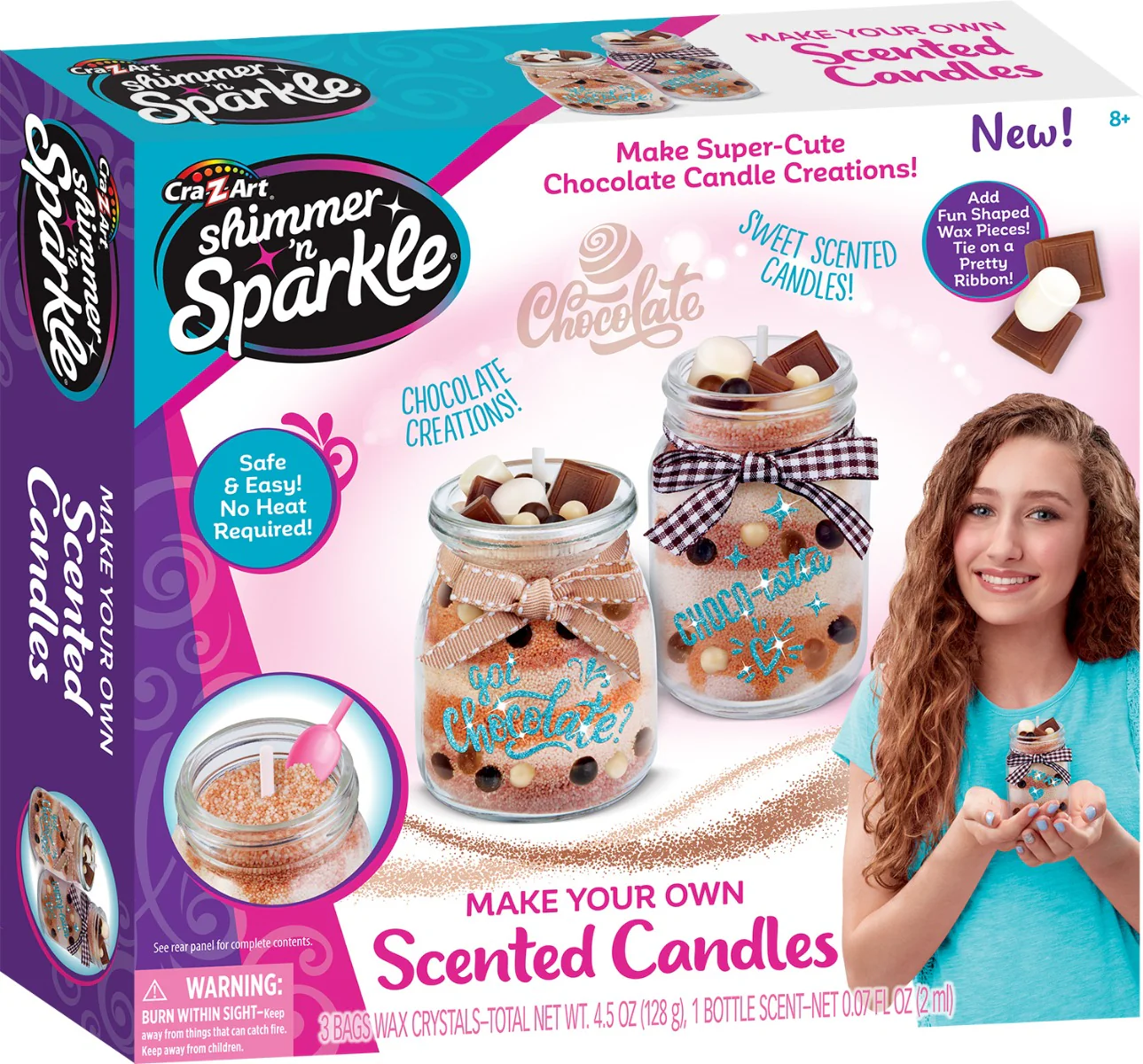 CraZArt Shimmer n Sparkle Scented Candles Chocolate 17969 - Image 3