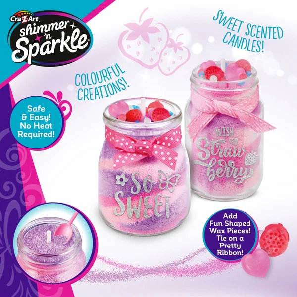 CraZArt Shimmer n Sparkle Scented Candles So Sweet 17989 - Image 4