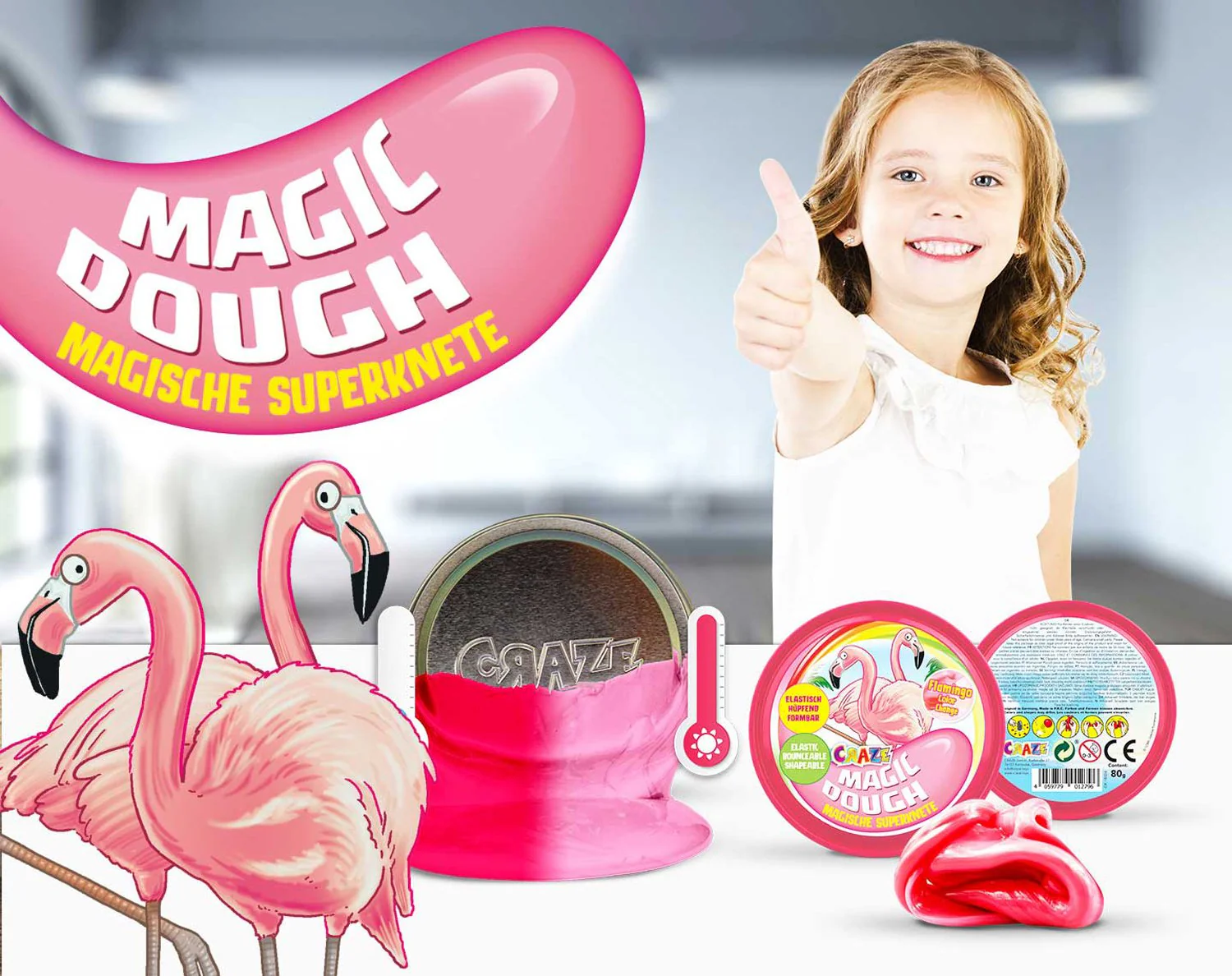 CRAZE Magic Dough Intelligent Super Clay Flamingo 12796
