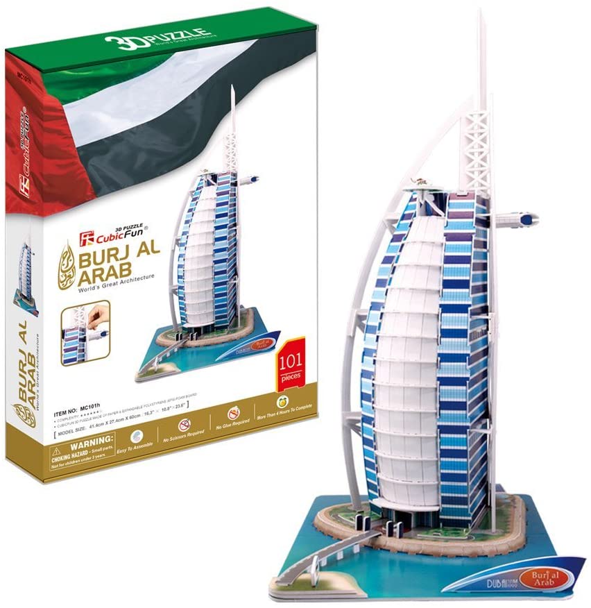 CubicFun Burj Al Arab 3D Puzzle Set 101 Pieces MC101H