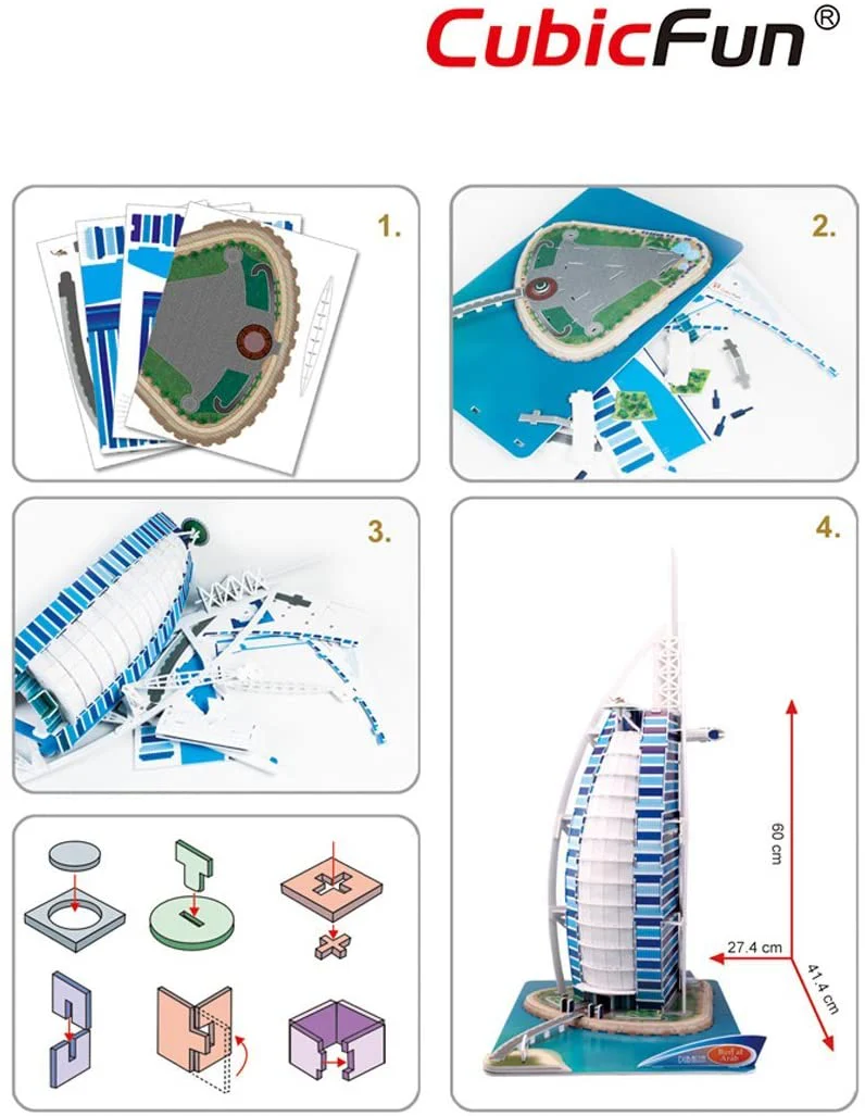 CubicFun Burj Al Arab 3D Puzzle Set 101 Pieces MC101H - Image 7