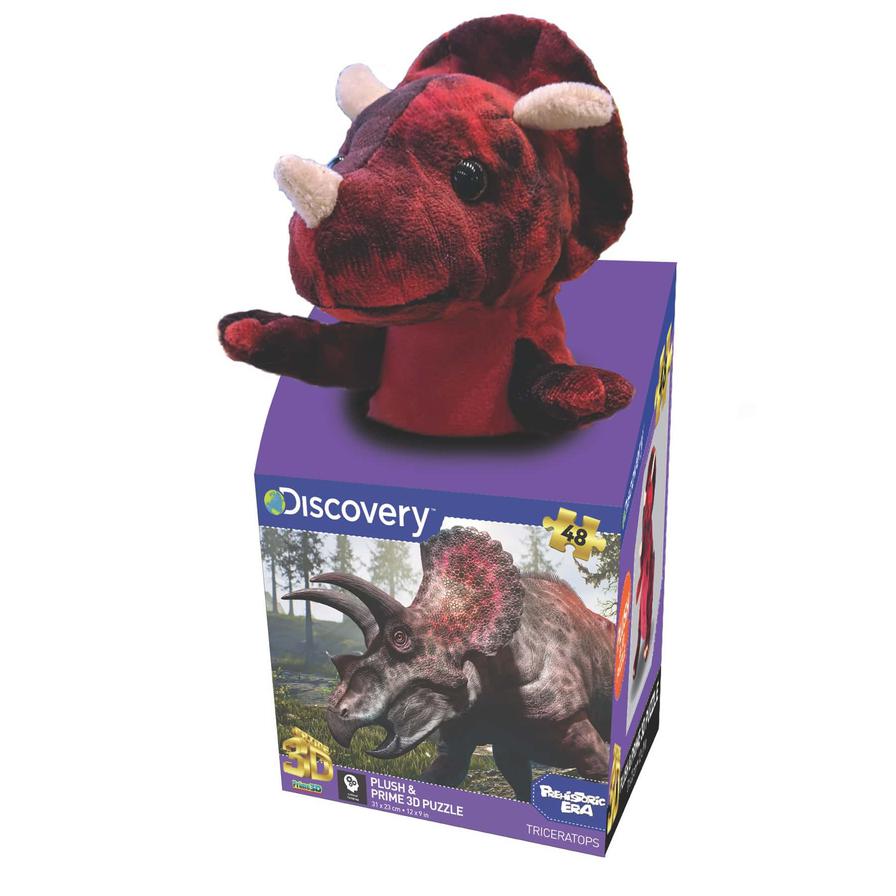 Discovery Triceratops Plush & Prime 3D Puzzle 48 Pieces 15813