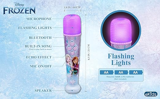 Disney Frozen Bluetooth Microphone With Led DY-9996-FR - Image 6