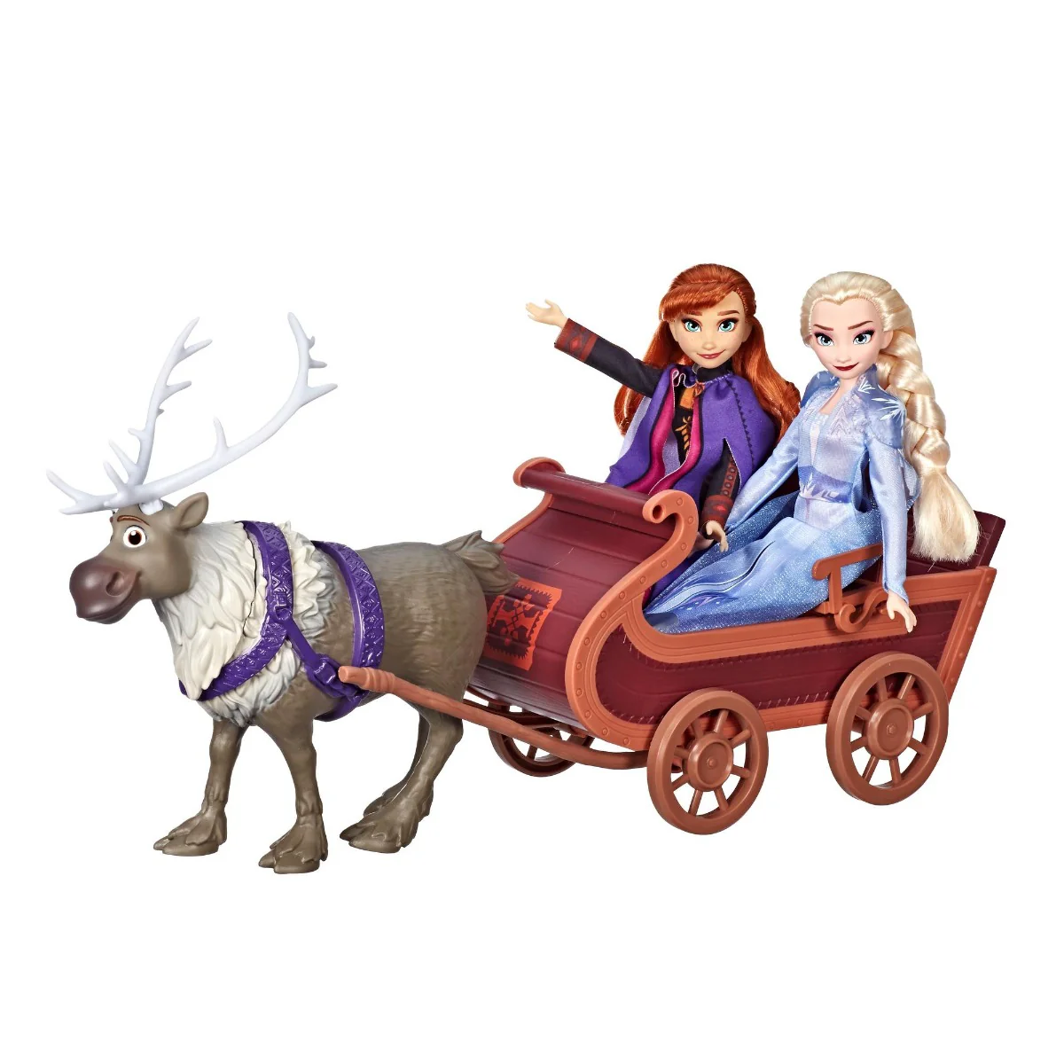 Disney Frozen Sledding Sven and Sisters Elsa and Anna Fashion Dolls E5501