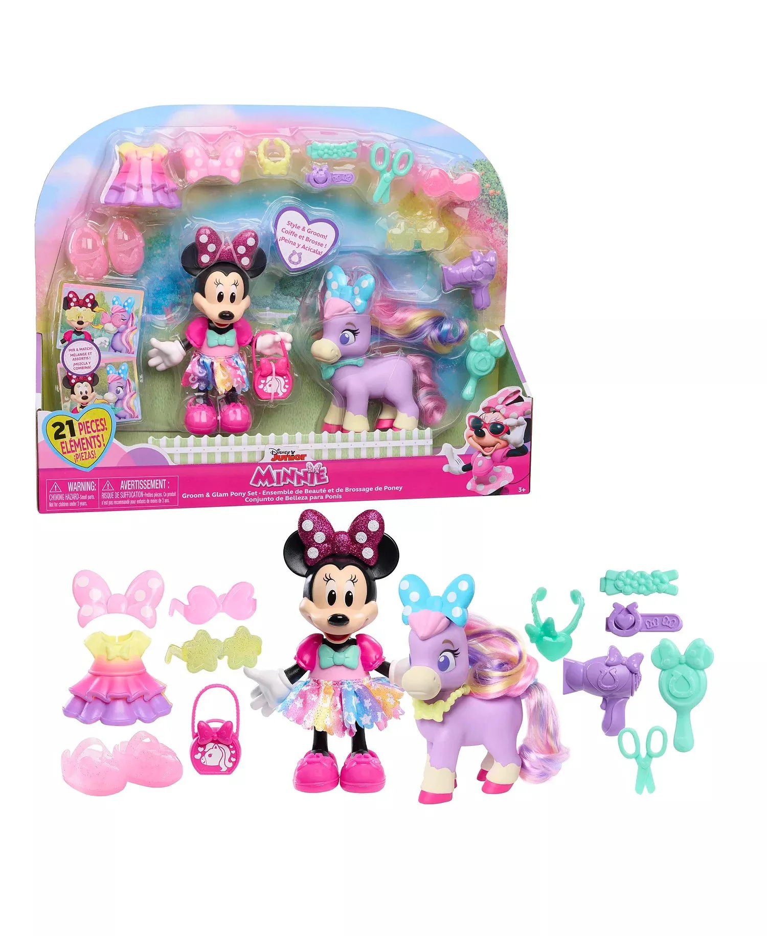 Disney Junior Minnie Mouse Groom & Glam Pony Set 88239