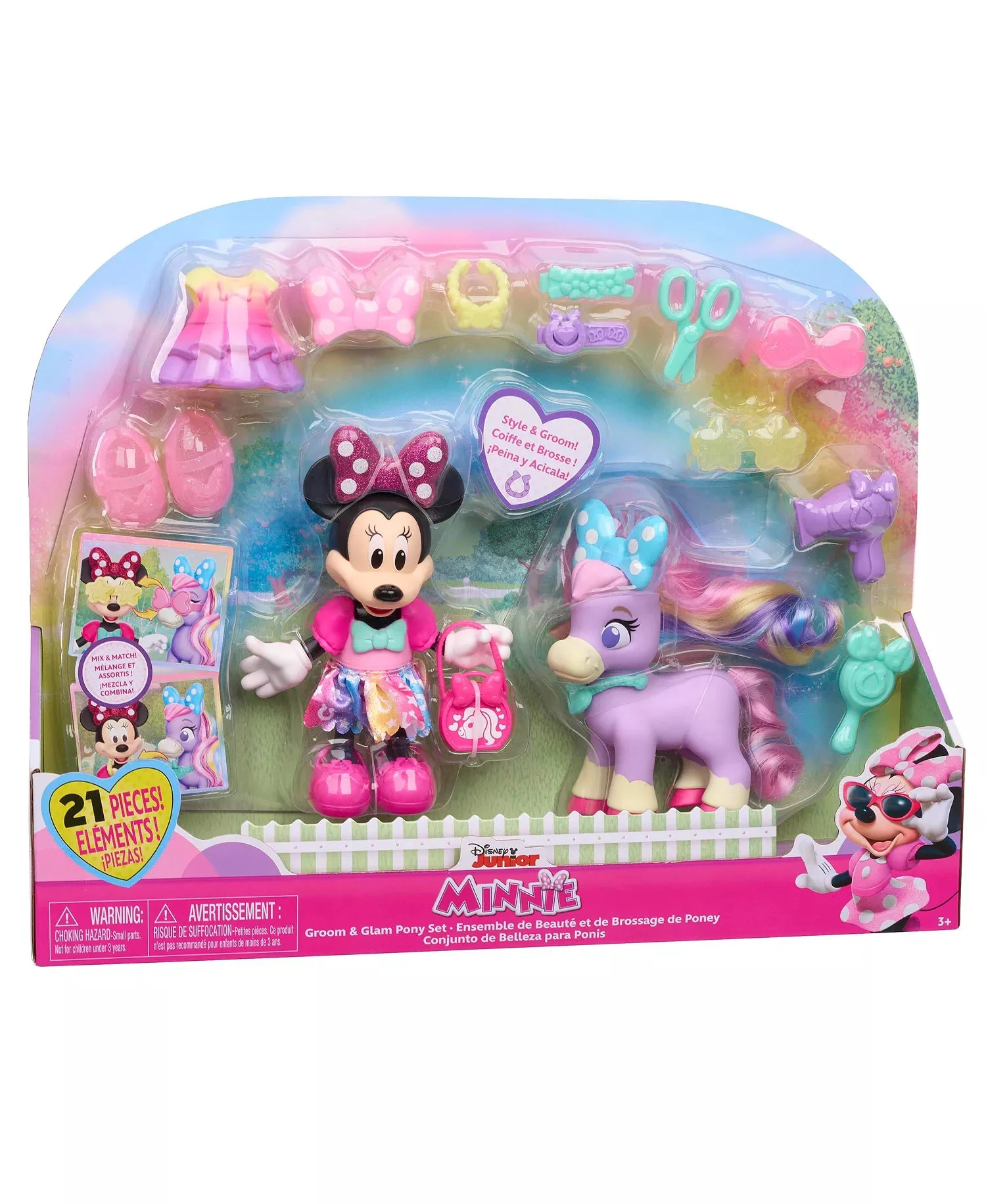 Disney Junior Minnie Mouse Groom & Glam Pony Set 88239 - Image 9