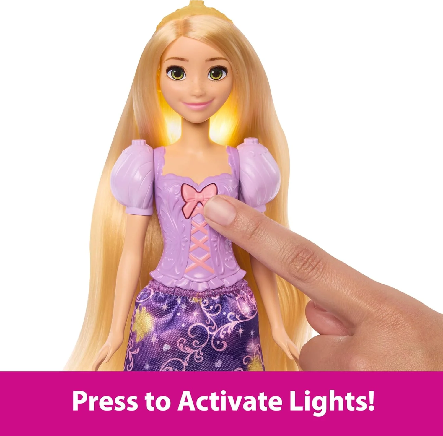 Disney Princess Light-Up Hair Rapunzel Fashion Doll JHL46 - Image 5