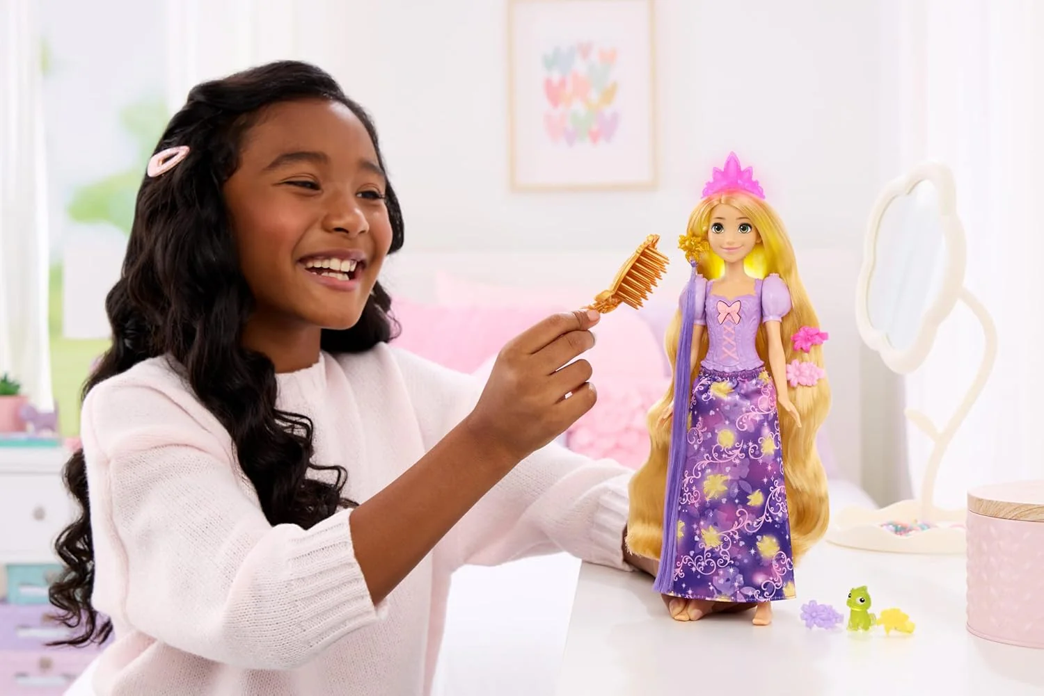 Disney Princess Light-Up Hair Rapunzel Fashion Doll JHL46 - Image 6
