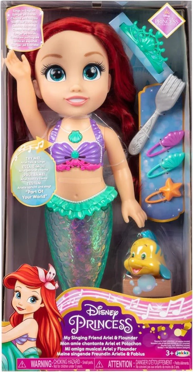 Disney Princess My Singing Doll Ariel & Flounder 224926 - Image 6