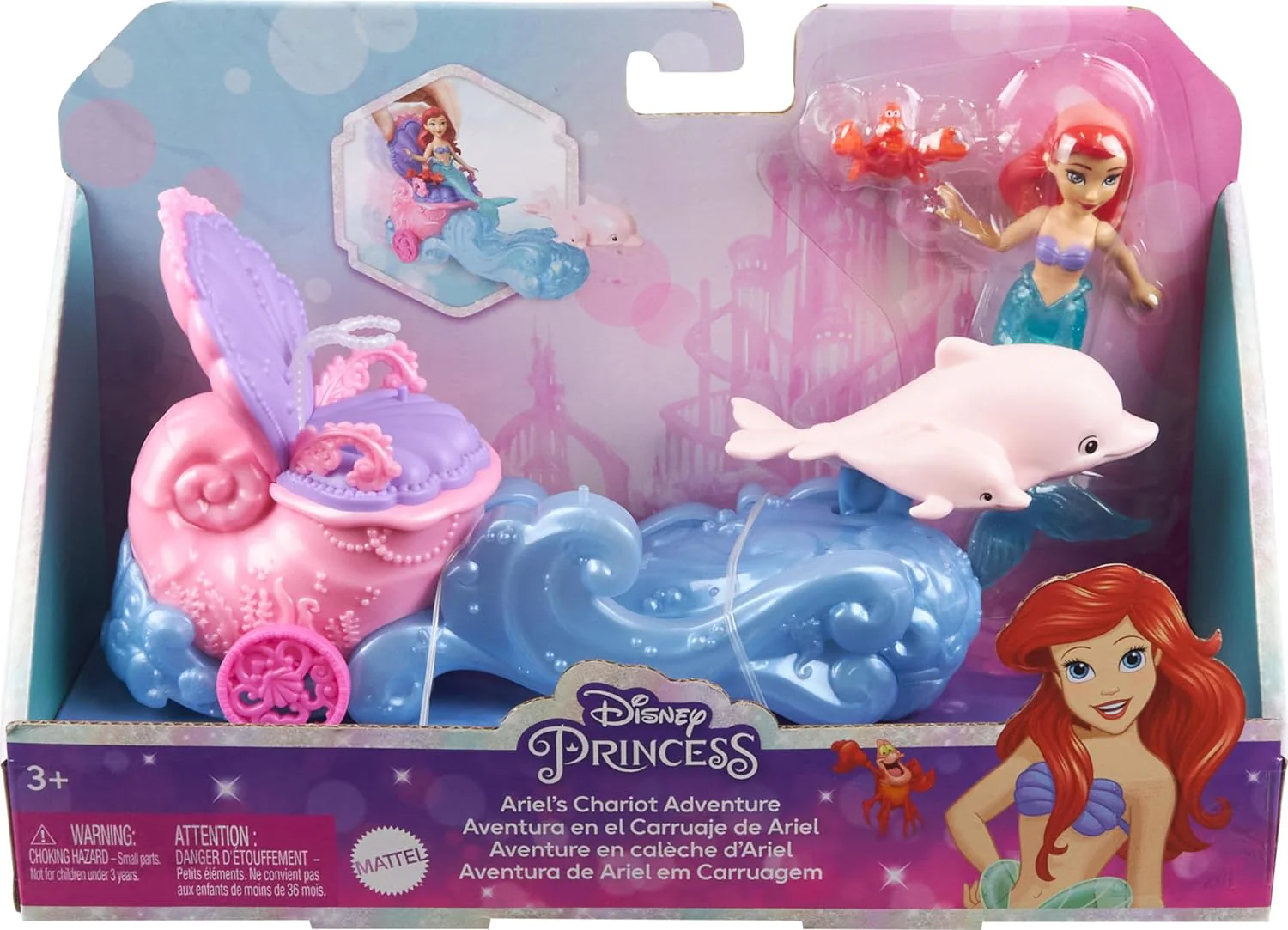 Disney Princess Small Doll - Ariel & Vehicle HLW87 - Image 4