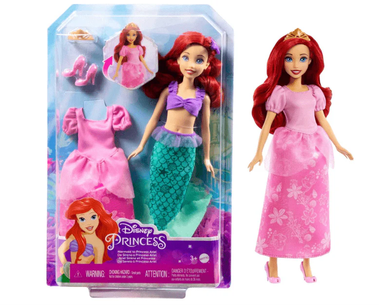 Disney Princess Ariel 2-in-1 Mermaid To Princess Doll HMG49 - Image 5