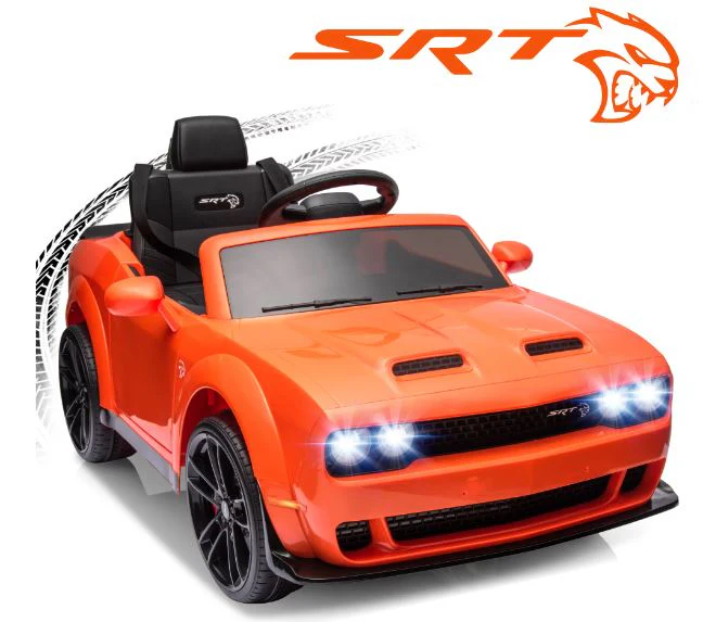 Dodge Challenger SRT Ride On Car 12V/2M,Orange - Image 3