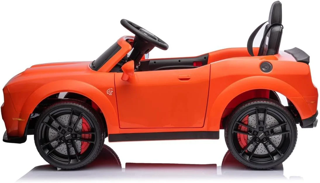 Dodge Challenger SRT Ride On Car 12V/2M,Orange - Image 9