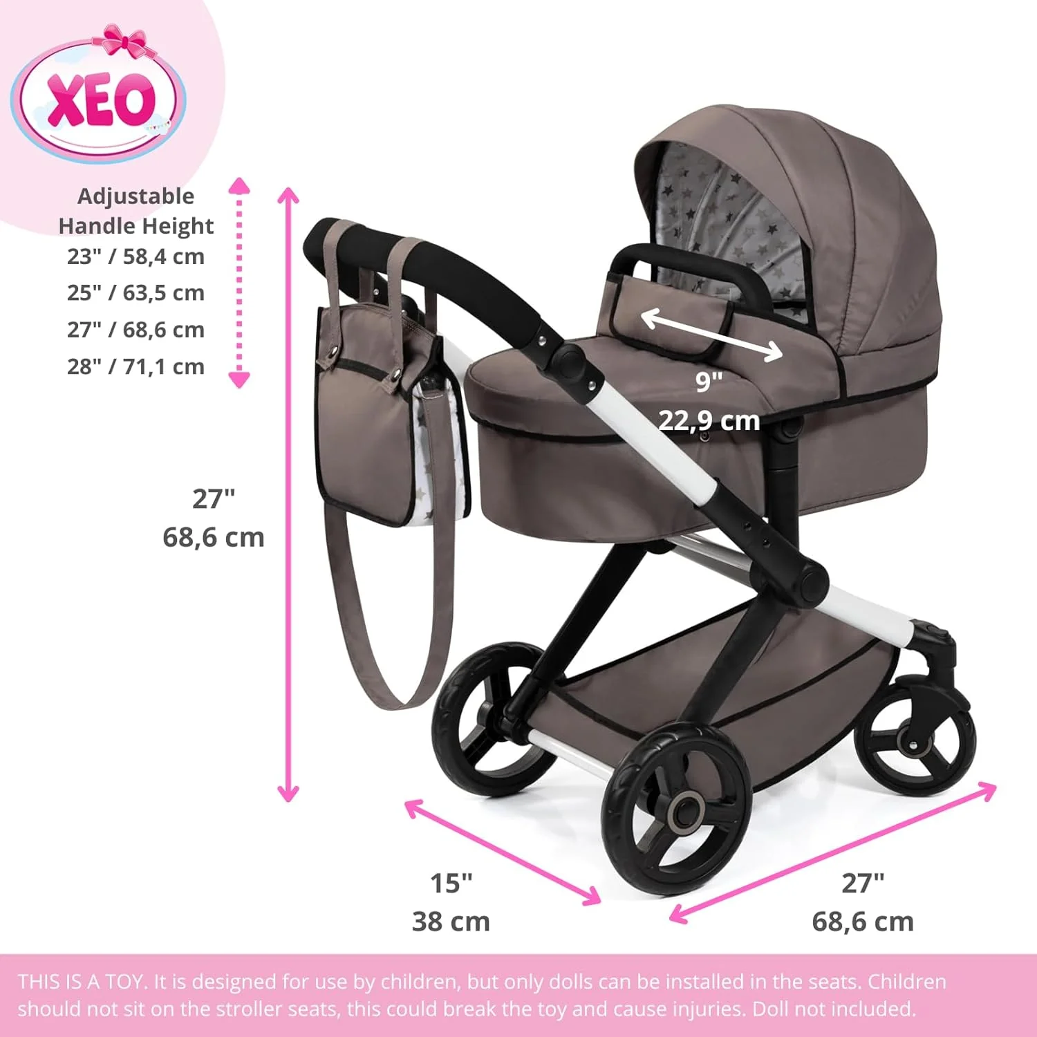 Dolls Pram Xeo 17086AB - Image 6