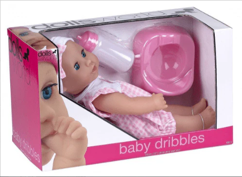 Dolls World Baby Dribbles Pink 30cm