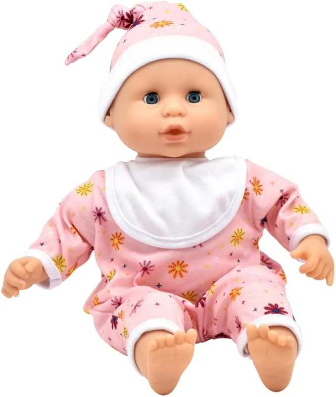 Dolls World Baby Joy 15inch Baby Doll With Sleeping Eyes Bottle & Dummy 78312